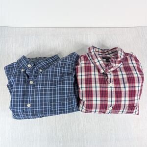 J. Crew Button Down Shirts Mens Extra Large Red Blue Bundle - Lot of 2